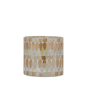Windlicht – Glas Material, Natur Ton, Mosaik Design, S – Zadie | PTMD