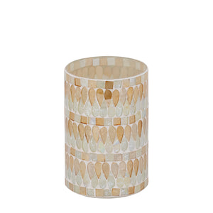 Windlicht – Glas Material, Natur Ton, Mosaik Design, M – Zadie | PTMD