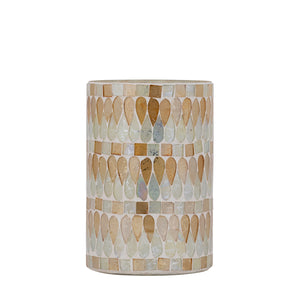 Windlicht – Glas Material, Natur Ton, Mosaik Design, M – Zadie | PTMD