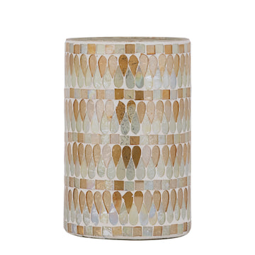 Windlicht – Glas Material, Natur Ton, Mosaik Design, L – Zadie | PTMD