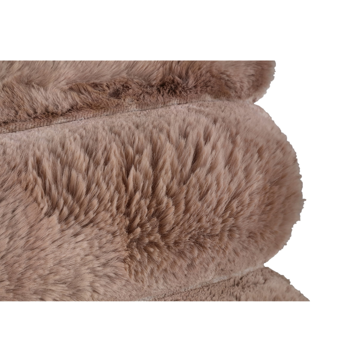 Kissen – Kunstfell, Geriffeltes Design, Rechteckige Form, Braun, S – Divvo | PTMD
