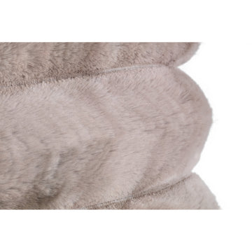 Kissen – Kunstfell, Geriffeltes Design, Rechteckige Form, Beige, S – Divvo | PTMD