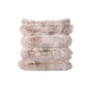 Kissen – Kunstfell, Geriffeltes Design, Rechteckige Form, Beige, S – Divvo | PTMD