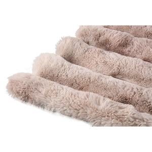 Decke – Kunstfell, Geriffeltes Design, Weiche Haptik, Beige, S – Divvo | PTMD