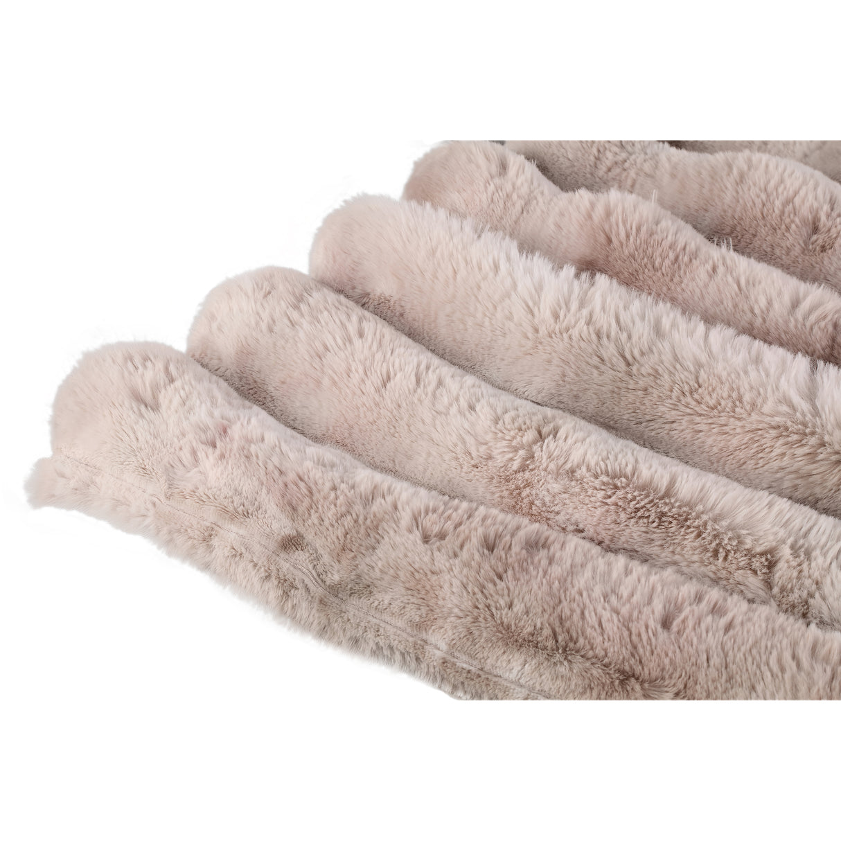 Decke – Kunstfell, Geriffeltes Design, Weiche Haptik, Beige, L – Divvo | PTMD