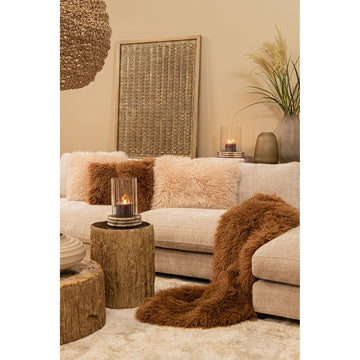 Kissen – Kunstfell, Weiche Haptik, Rechteckige Form, Beige, S – Rexx | PTMD