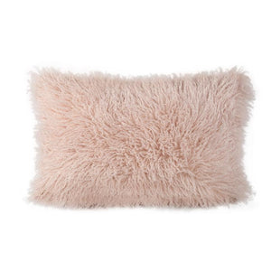 Pillow - Beige Faux Shearling, Polyester, Fluffy, Zipper, M – Rexx | PTMD