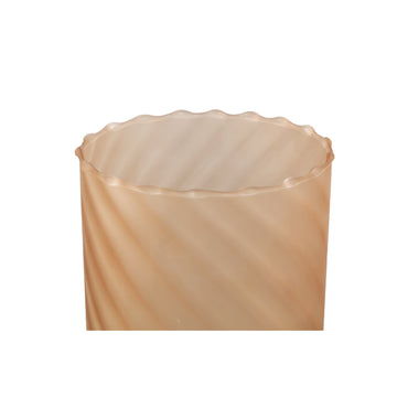 Windlicht – Mattiertes Design, Runde Form, Glasmaterial, Hellbraun, M – Rameen | PTMD