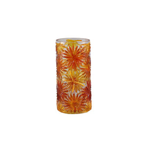 Vase - Orange Glass, Round Shape, Floral Decor - Yoanna | PTMD