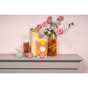 Vase - Pink Glass, Round Shape, Flower Decor - Yoanna | PTMD