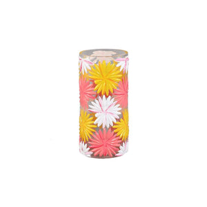 Vase – Rosa Glas, Runde Form, Blumen Dekor – Yoanna | PTMD