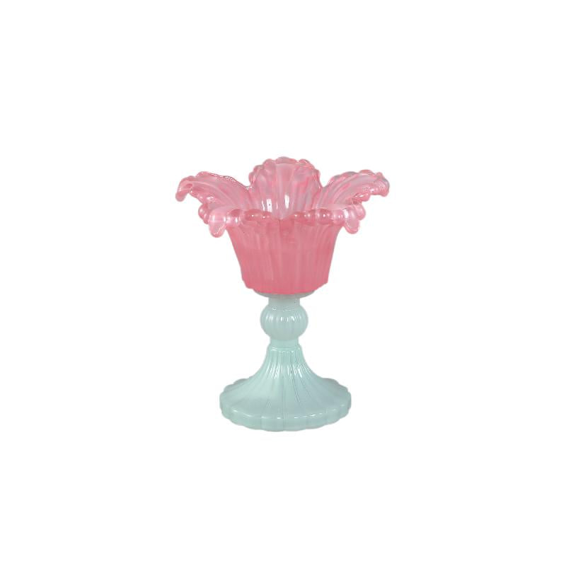 Teelichthalter – Blumendesign, Blütenform, Glasmaterial, Rosa – Leila | PTMD