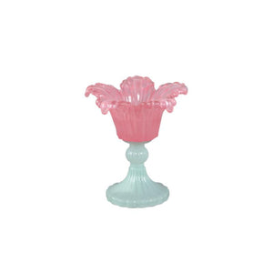 Teelichthalter – Blumendesign, Blütenform, Glasmaterial, Rosa – Leila | PTMD