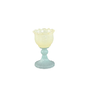 Teelichthalter – Blumendesign, Fußform, Glasmaterial, Gelb – Leila | PTMD