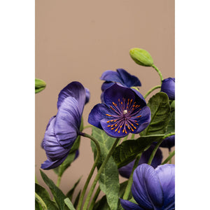 Mohnblume - Violetter Himalaya Mohn Spray, Polyesterstoff, Halbhändig gefertigt | PTMD