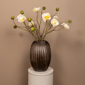 Mohnblume – Weißer Mohnzweig mit Knospe aus Polyestergewebe | PTMD