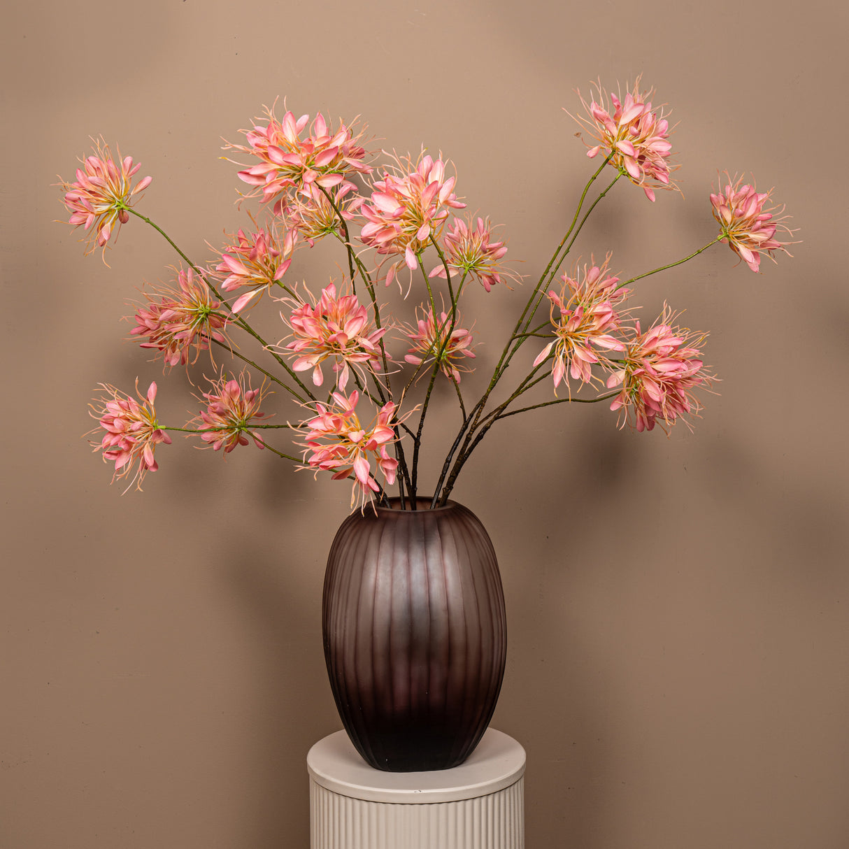 Gartenblume - Rosa Spinnenblume Spray, Polyesterstoff, Halbhändig gefertigt | PTMD