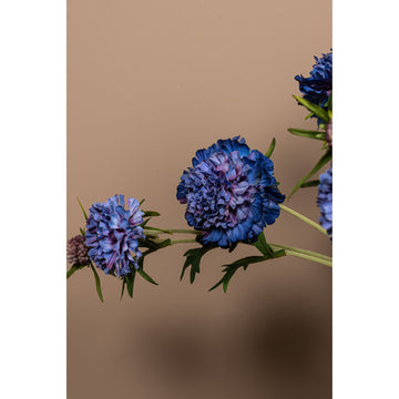 Gartenblume - Blaue Scabiosa Spray mit Knospe, Polyesterstoff, Halbhändig gefertigt | PTMD