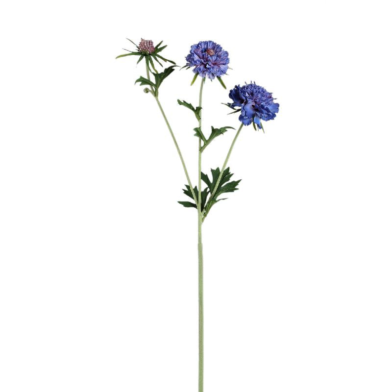 Gartenblume - Blaue Scabiosa Spray mit Knospe, Polyesterstoff, Halbhändig gefertigt | PTMD