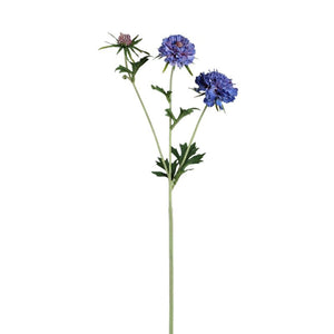 Gartenblume - Blaue Scabiosa Spray mit Knospe, Polyesterstoff, Halbhändig gefertigt | PTMD