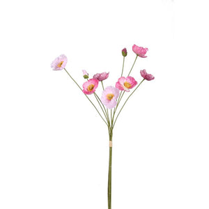 Mohnblume – Rosafarbenes Mohnbündel mit Knospen aus Polyestergewebe | PTMD