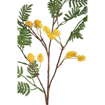 Gartenblume – Gelber Mimosenzweig mit Blättern aus Kunststoff, S | PTMD