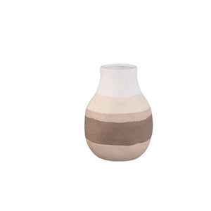 Vase – Round Design, Light Brown Color, Ceramic Material, S – Voni | PTMD