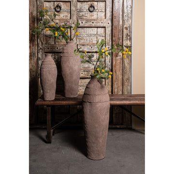 Vase – Round Design, Patterned Surface, Ceramic Material, M – Venesa | PTMD