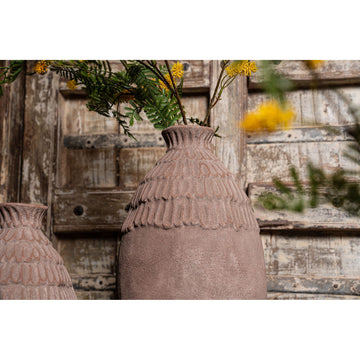Vase – Round Design, Patterned Surface, Ceramic Material, M – Venesa | PTMD