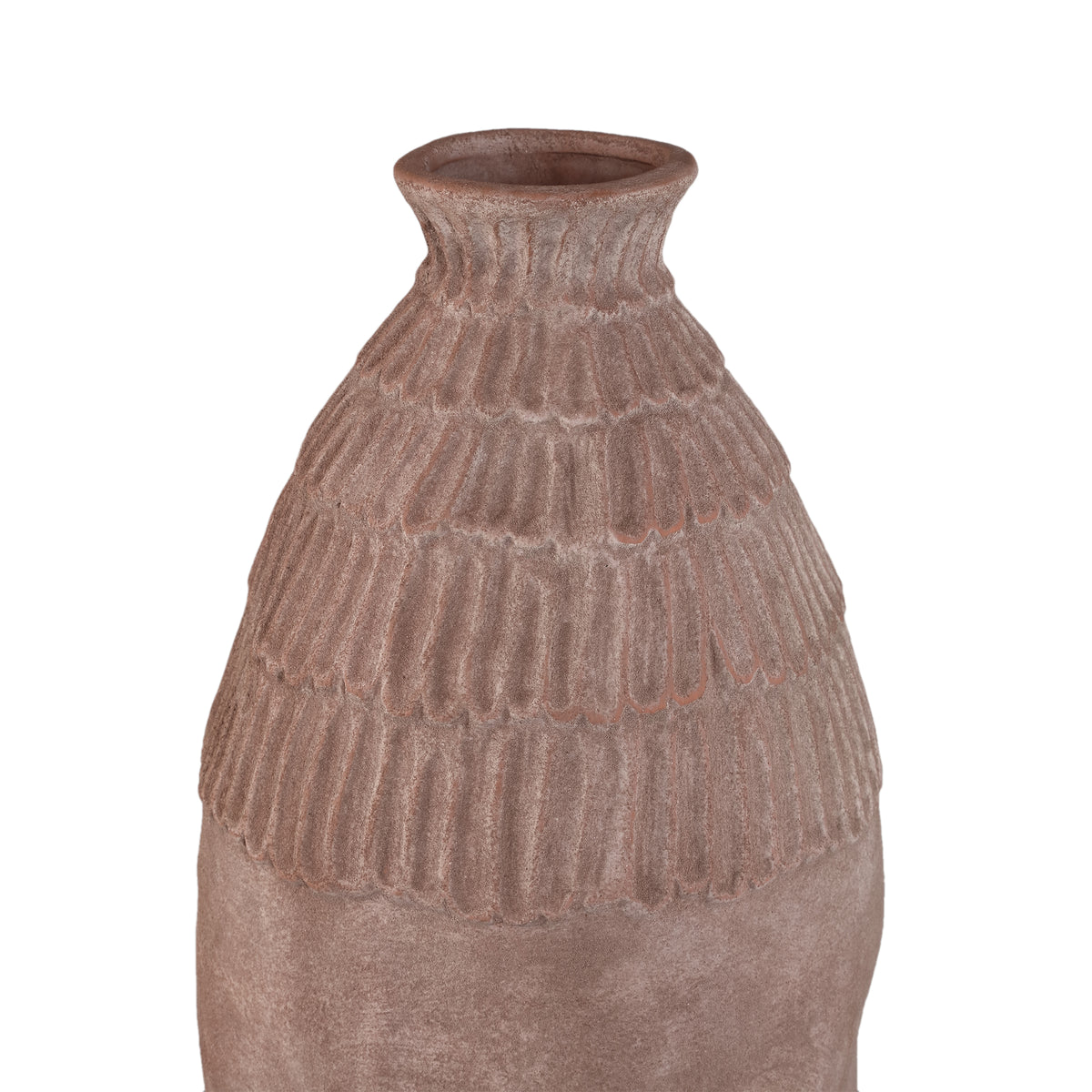 Vase – Round Design, Patterned Surface, Ceramic Material, L – Venesa | PTMD