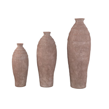 Vase – Round Design, Patterned Surface, Ceramic Material, L – Venesa | PTMD
