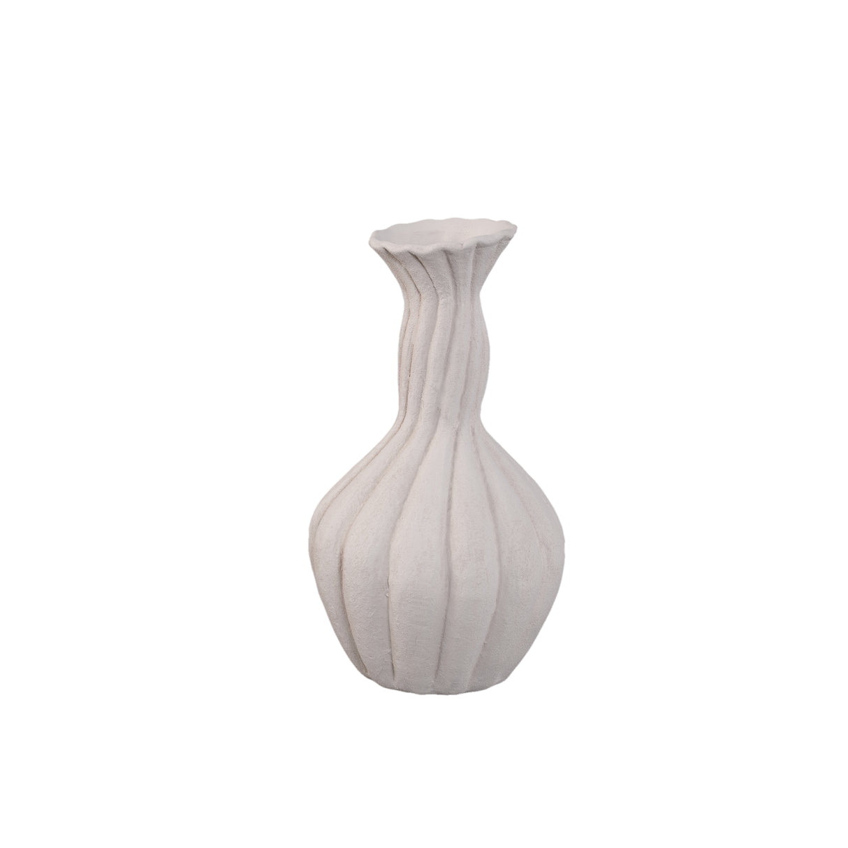 Vase – Gedrehte Form, Gerippte Oberfläche, Keramikmaterial, S – Lydia | PTMD