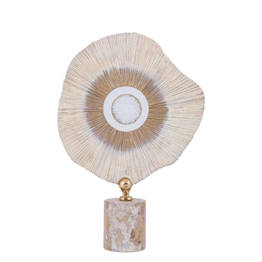 Statue - cast aluminum, stone, handmade, beige, marble look, L - Rella | PTMD