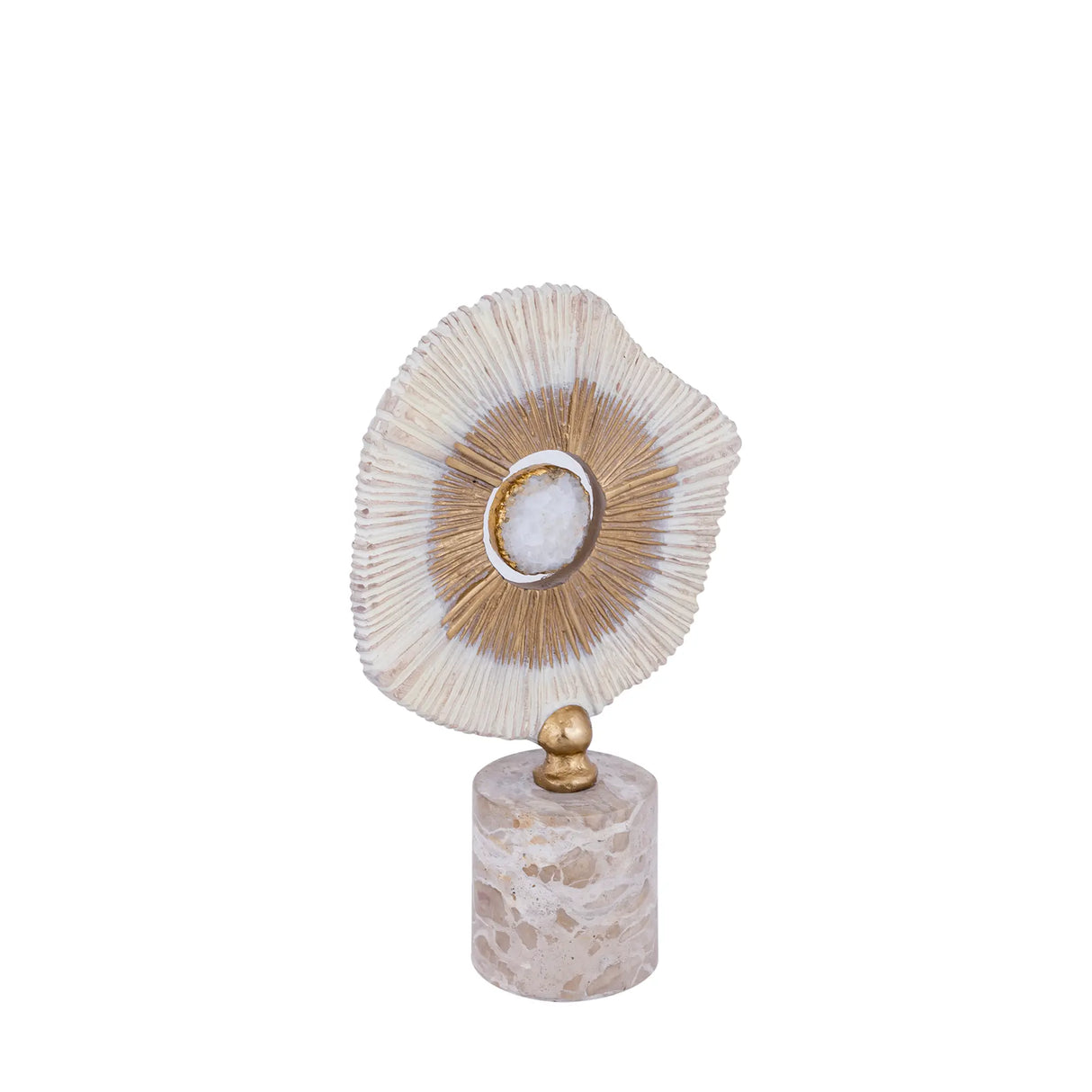 Statue – Stein Design, Aluminium Material, Beige, Marmor Basis, S – Rella | PTMD