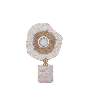 Statue – Stein Design, Aluminium Material, Beige, Marmor Basis, S – Rella | PTMD