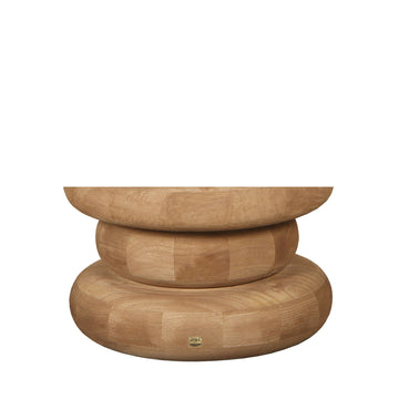 Couchtisch – Geriffeltes Design, Mangoholz, Runde Form, Natur – Keven | PTMD