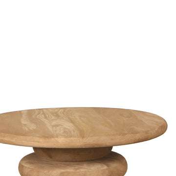 Couchtisch – Geriffeltes Design, Mangoholz, Runde Form, Natur – Keven | PTMD