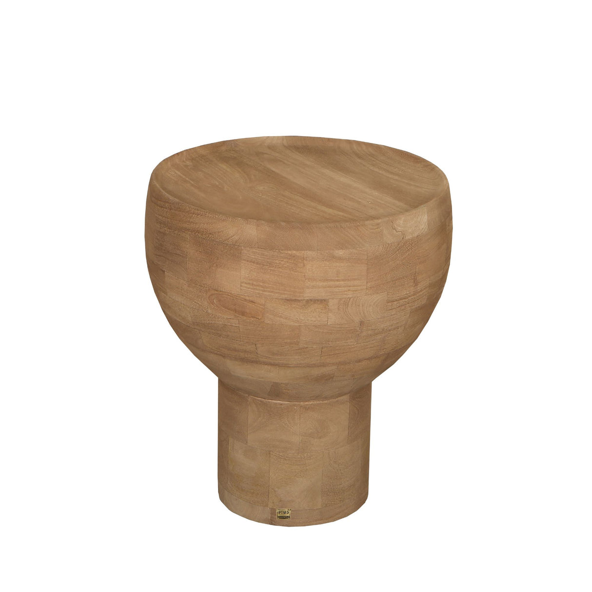 Side Table - Mango Wood, Handmade, Natural, Round, Pedestal Design – Erno | PTMD