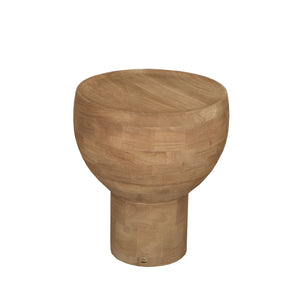 Side Table - Mango Wood, Handmade, Natural, Round, Pedestal Design – Erno | PTMD
