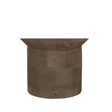 Beistelltisch – Massives Mangoholz, Sockel Design, Runde Form, Braun – Erno | PTMD