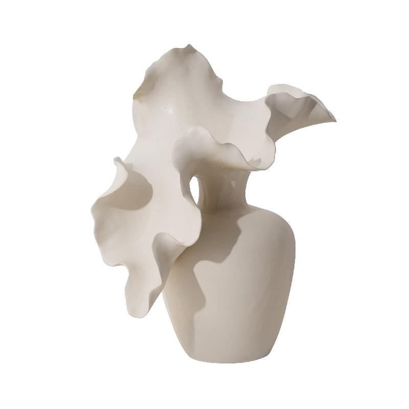 Vase – Organic Shape, Cream Color, Ceramic Material, Tall – Shelle | PTMD