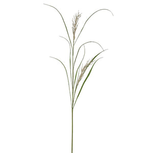Foliage Plant – Green-Beige Iron Metal & PE Plastic Phalaris Grass Spray | PTMD
