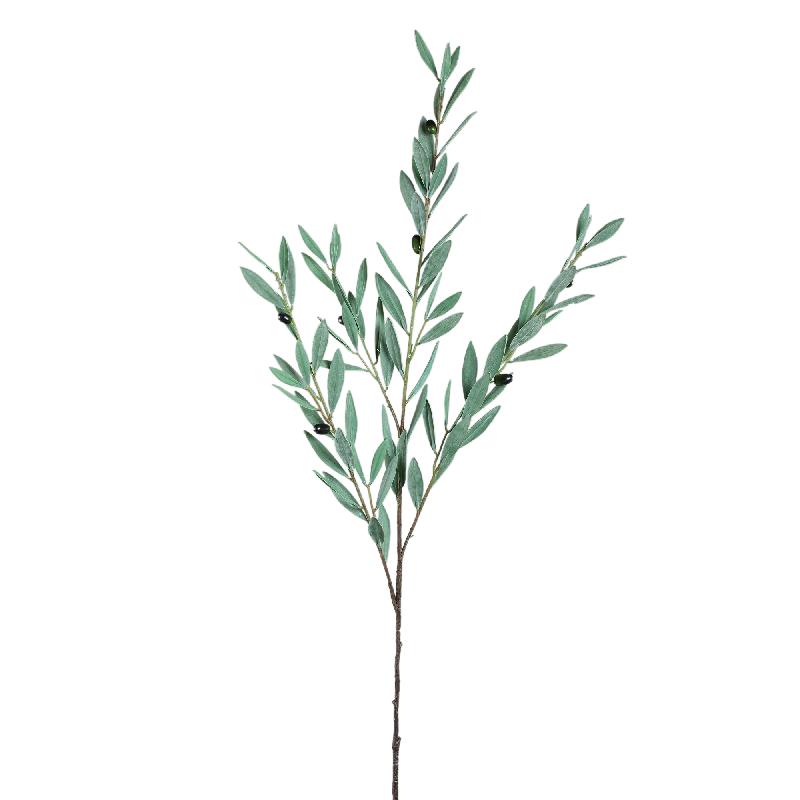 Leafy plant – Large green olive leaf spray made of metal and plastic | PTMD