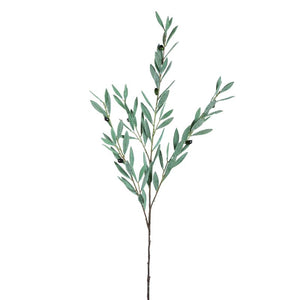 Leafy plant – Large green olive leaf spray made of metal and plastic | PTMD