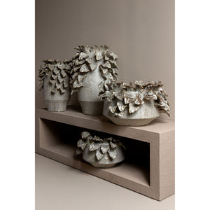 Vase – Keramik Material, Raue Oberfläche, Blattdetail Design, S – Varda | PTMD