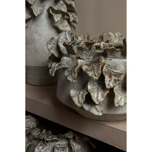 Topf – Keramik Material, Raue Oberfläche, Blattdetail Design, S – Varda | PTMD