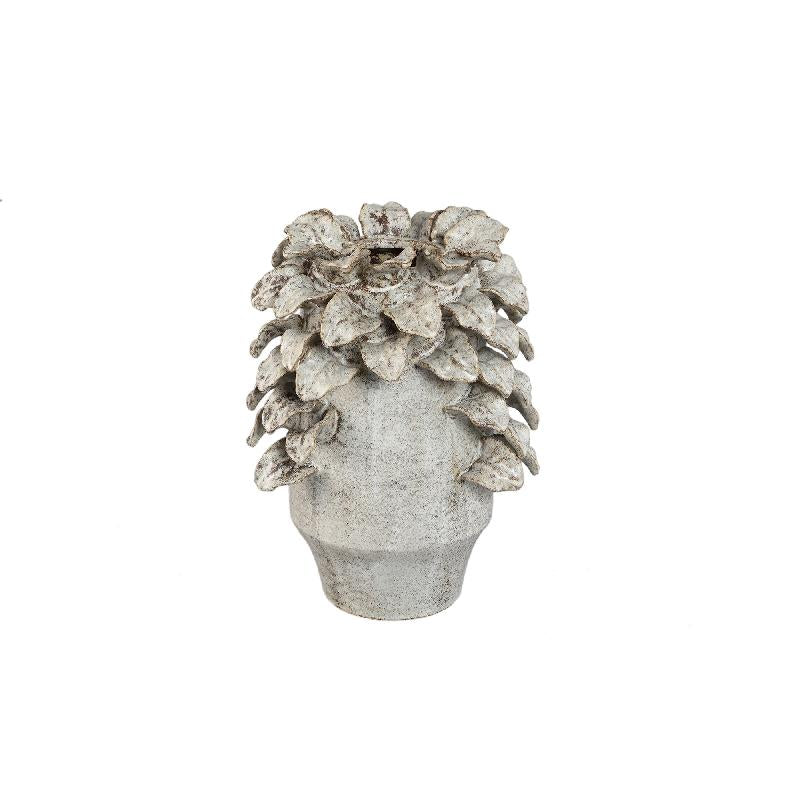 Vase – Keramik Material, Raue Oberfläche, Blattdetail Design, S – Varda | PTMD