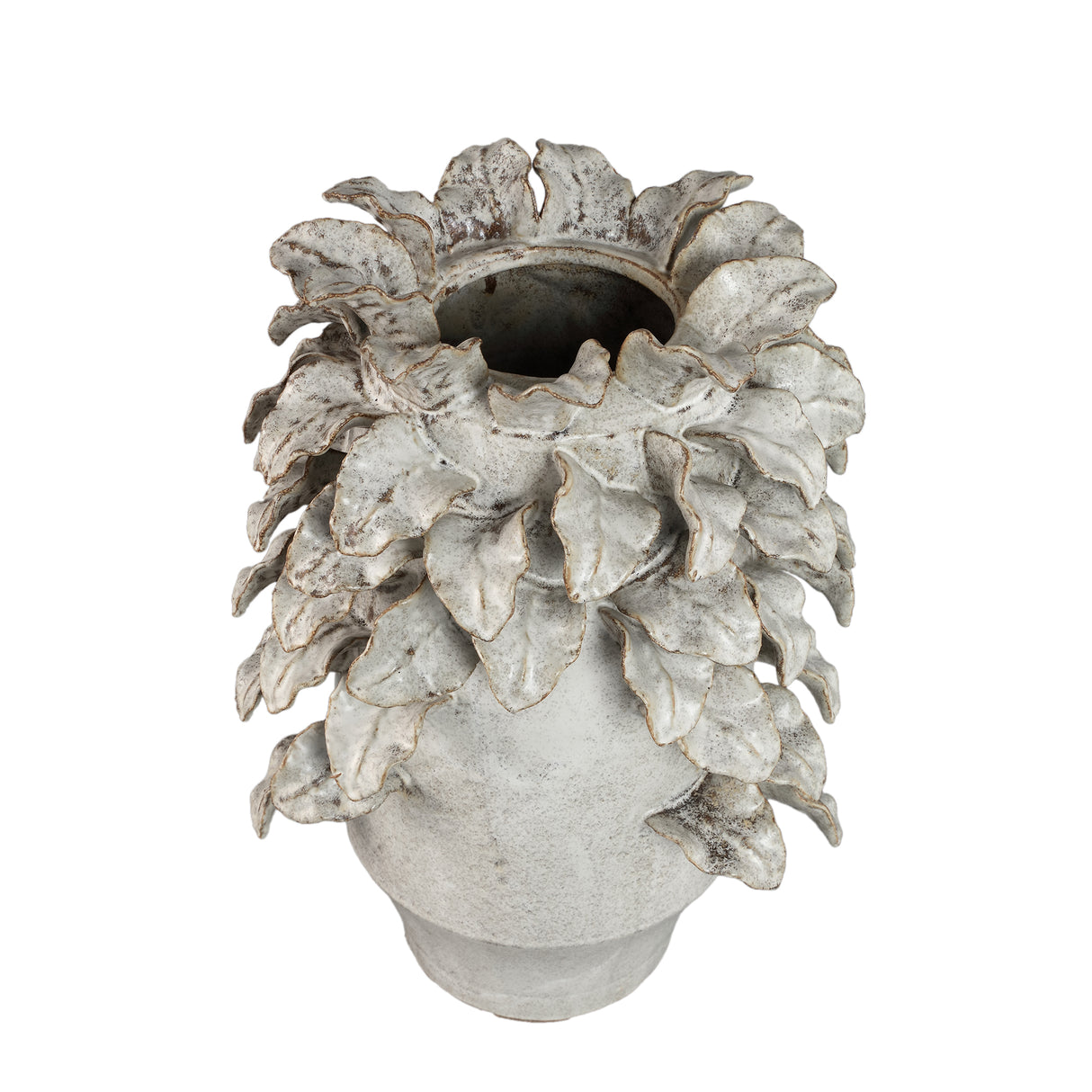Vase – Keramik Material, Raue Oberfläche, Blattdetail Design, S – Varda | PTMD
