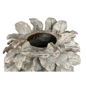 Vase – Keramik Material, Raue Oberfläche, Blattdetail Design, S – Varda | PTMD