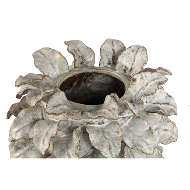 Vase – Keramik Material, Raue Oberfläche, Blattdetail Design, L – Varda | PTMD